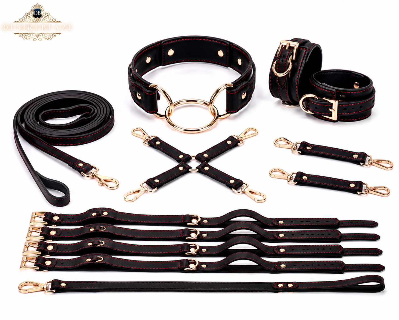 Nocturnal Reign Leather-Look Collar and Cuff Set