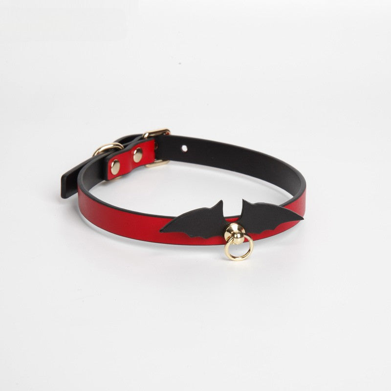 Genuine Leather Naughty Devil Bondage Collar