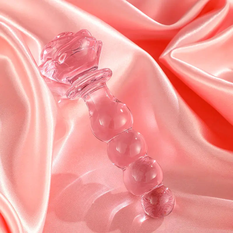 Pink Rosie Glass Dildo-BUBBLE - DesireBlaze