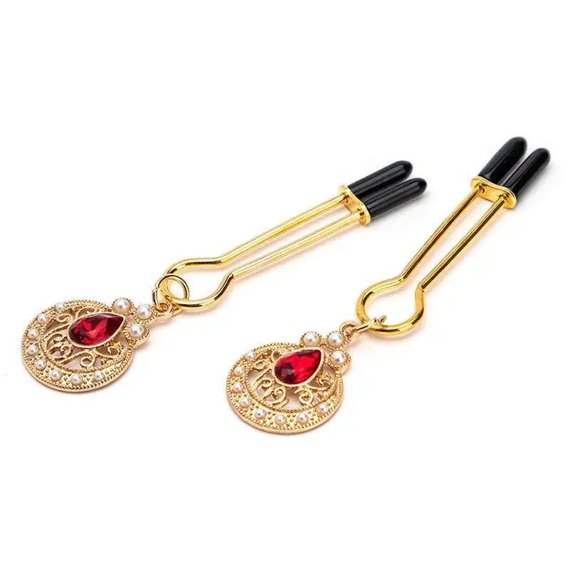 Nipple clamps with red diamonds DesireBlaze
