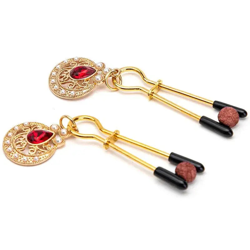 Nipple clamps with red diamonds DesireBlaze