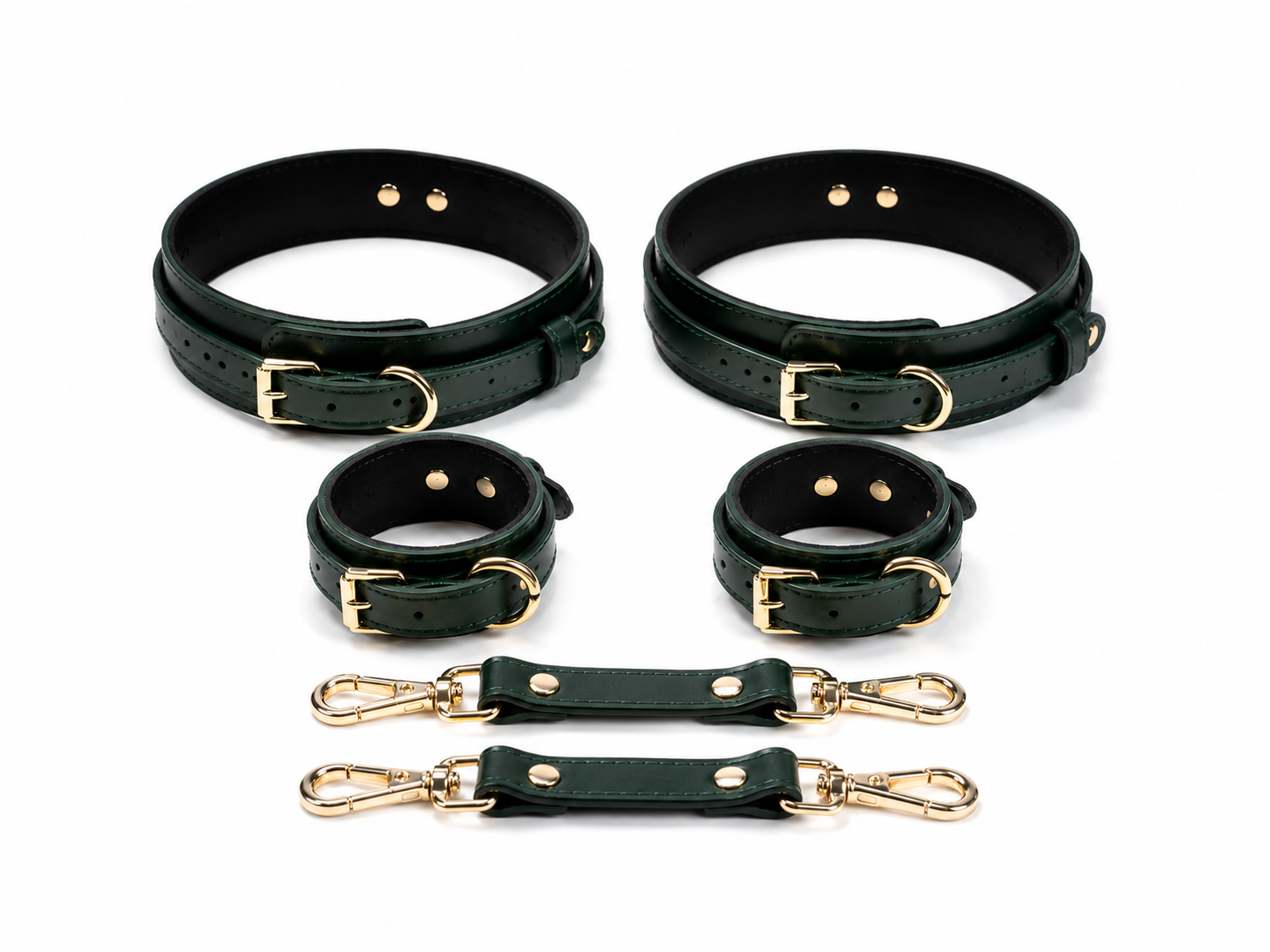 Evelyne Emerald Leather Strap Set