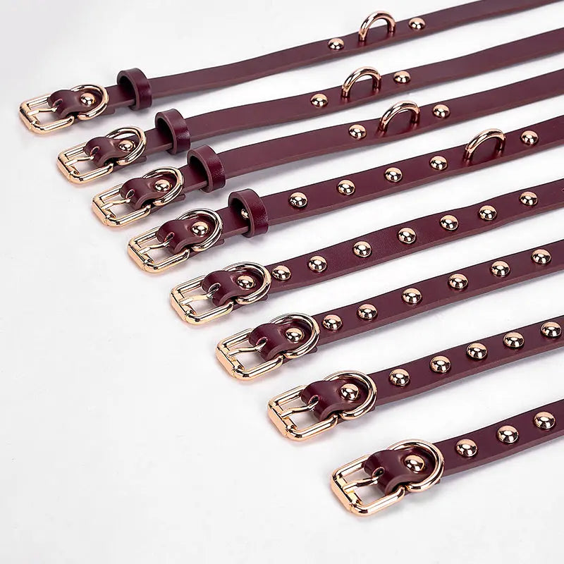 Deep Red Genuine Leather Adult Bondage Kit (Style II) - DesireBlaze
