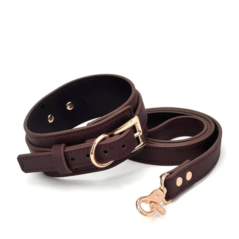 Genuine Leather Dark Red 13-Piece Adult Bondage Kit - DesireBlaze
