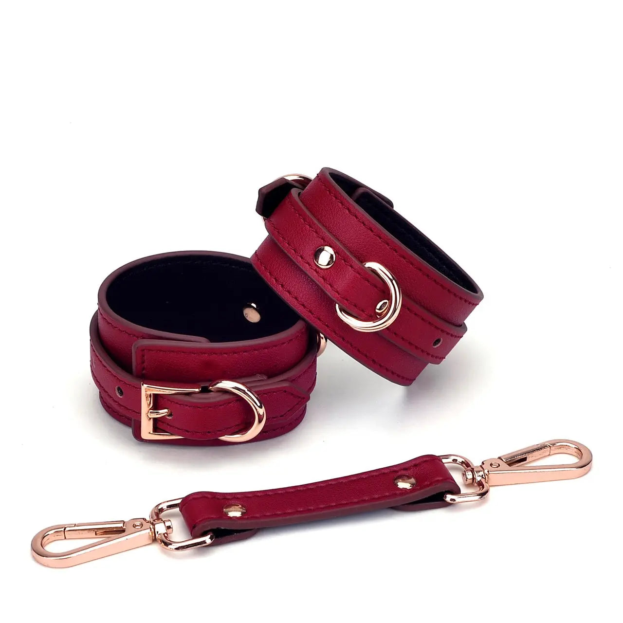 Genuine Leather Burgundy 16-Piece Adult Bondage Kit - DesireBlaze