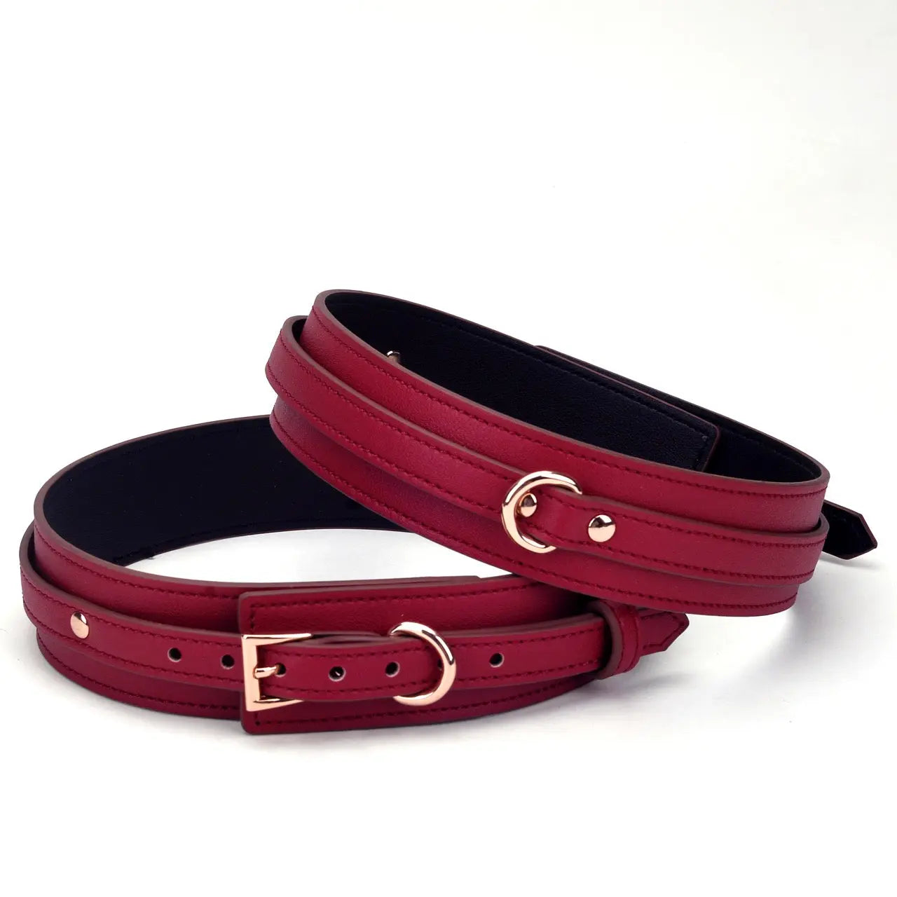 Genuine Leather Burgundy 16-Piece Adult Bondage Kit - DesireBlaze