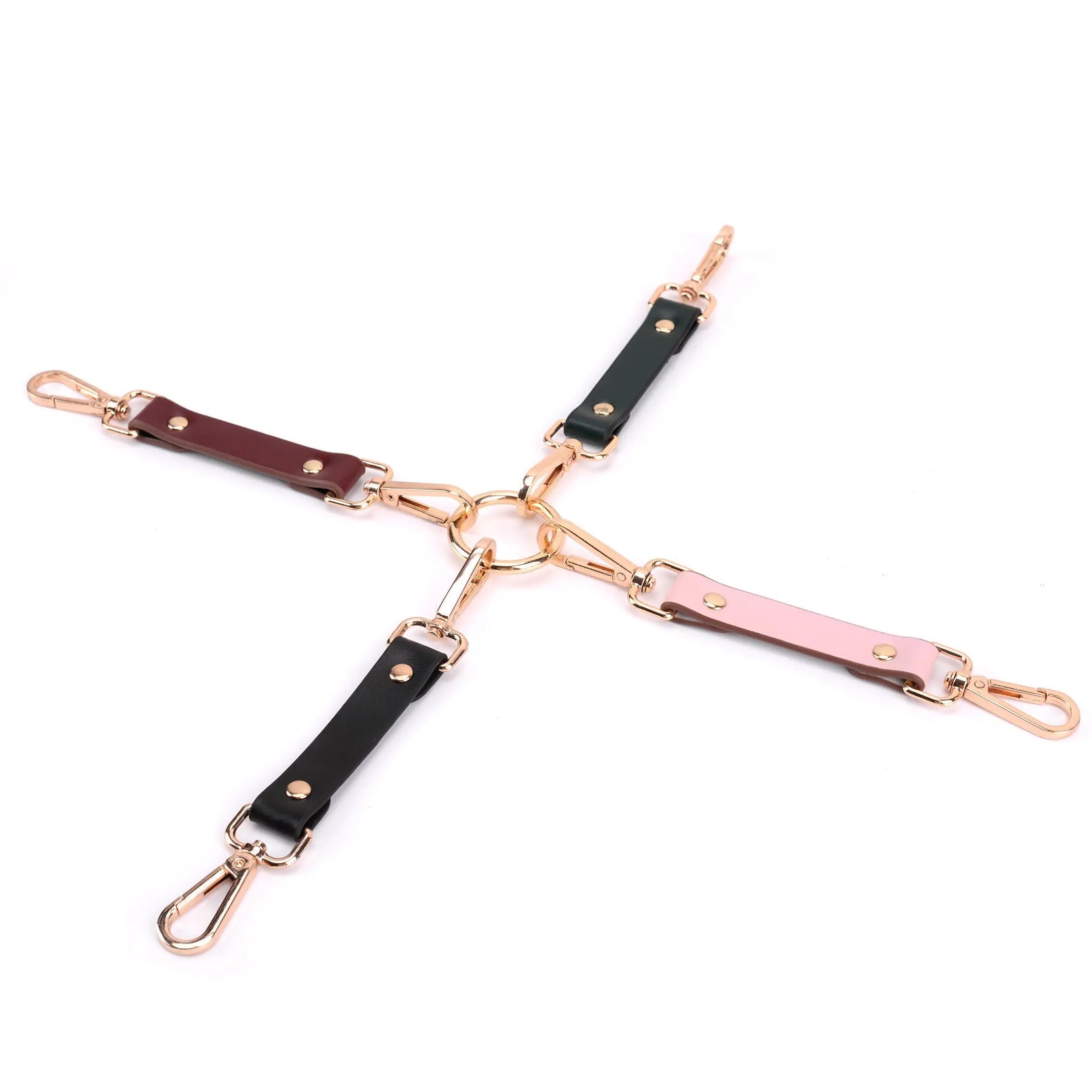 Bondage Leather Handcuffs & Anklets Connecting Buckles (4-Piece Set) DesireBlaze