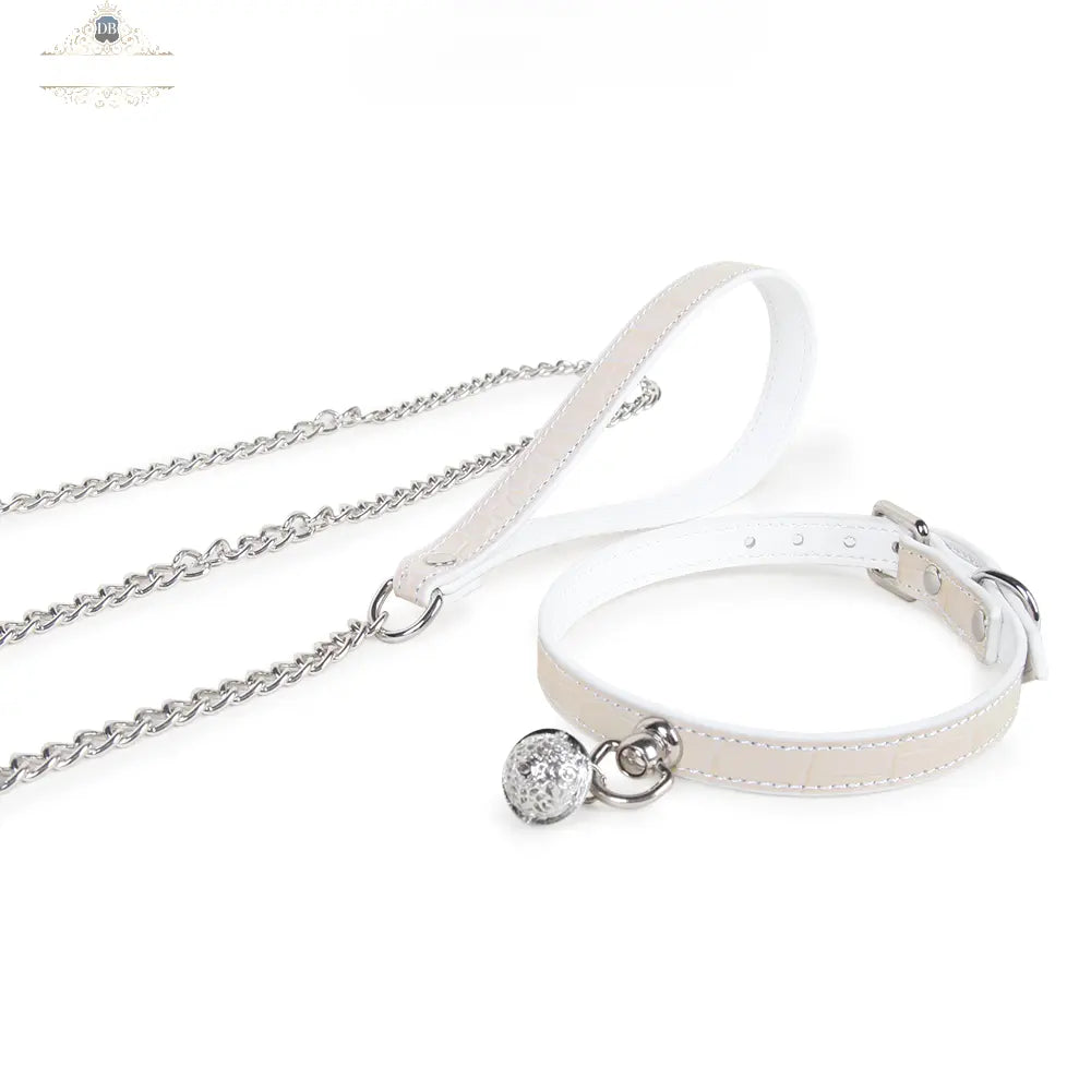 Crocodile-Embossed Genuine Leather Bondage Adult Collar DesireBlaze