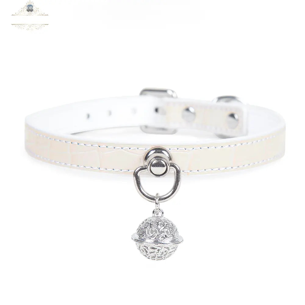 Crocodile-Embossed Genuine Leather Bondage Adult Collar DesireBlaze