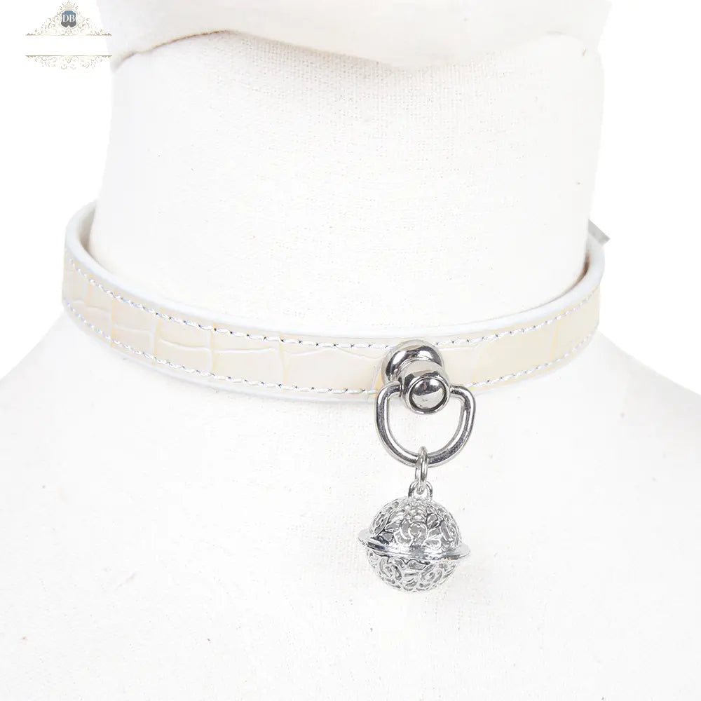 Crocodile-Embossed Genuine Leather Bondage Adult Collar DesireBlaze