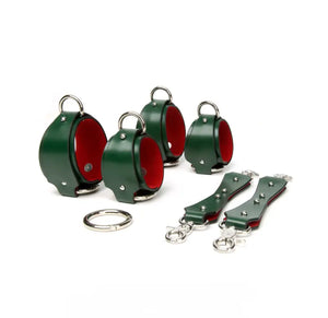 Dark Green Genuine Leather BDSM Restraint Set DesireBlaze