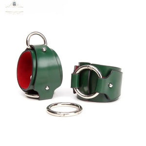 Dark Green Genuine Leather BDSM Restraint Set DesireBlaze