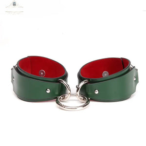Dark Green Genuine Leather BDSM Restraint Set DesireBlaze