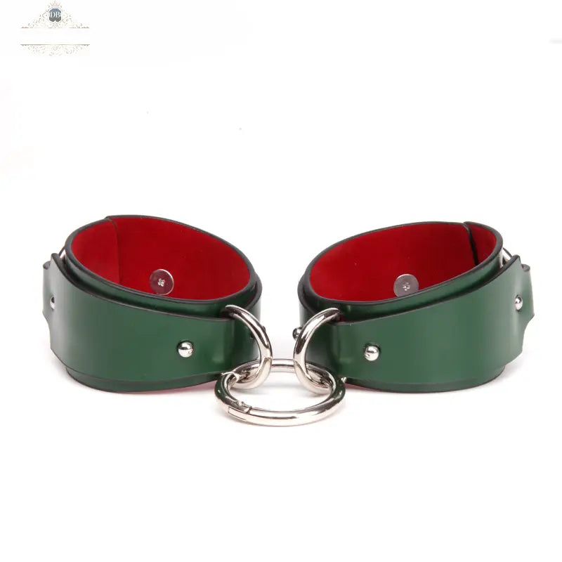 Dark Green Genuine Leather BDSM Restraint Set DesireBlaze