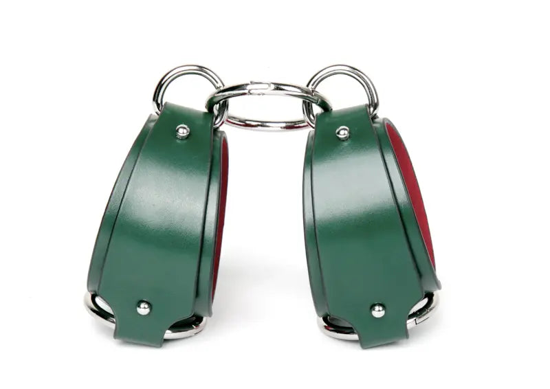 Dark Green Genuine Leather BDSM Restraint Set DesireBlaze