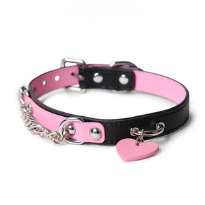 Genuine Leather Black-Pink Adult Collar DesireBlaze