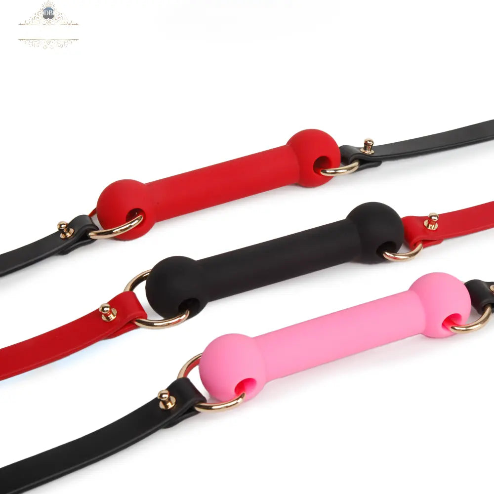 Genuine Leather Bone-Shaped Silicone Gag DesireBlaze