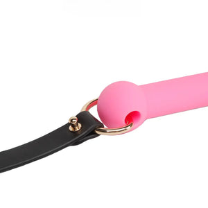 Genuine Leather Bone-Shaped Silicone Gag DesireBlaze