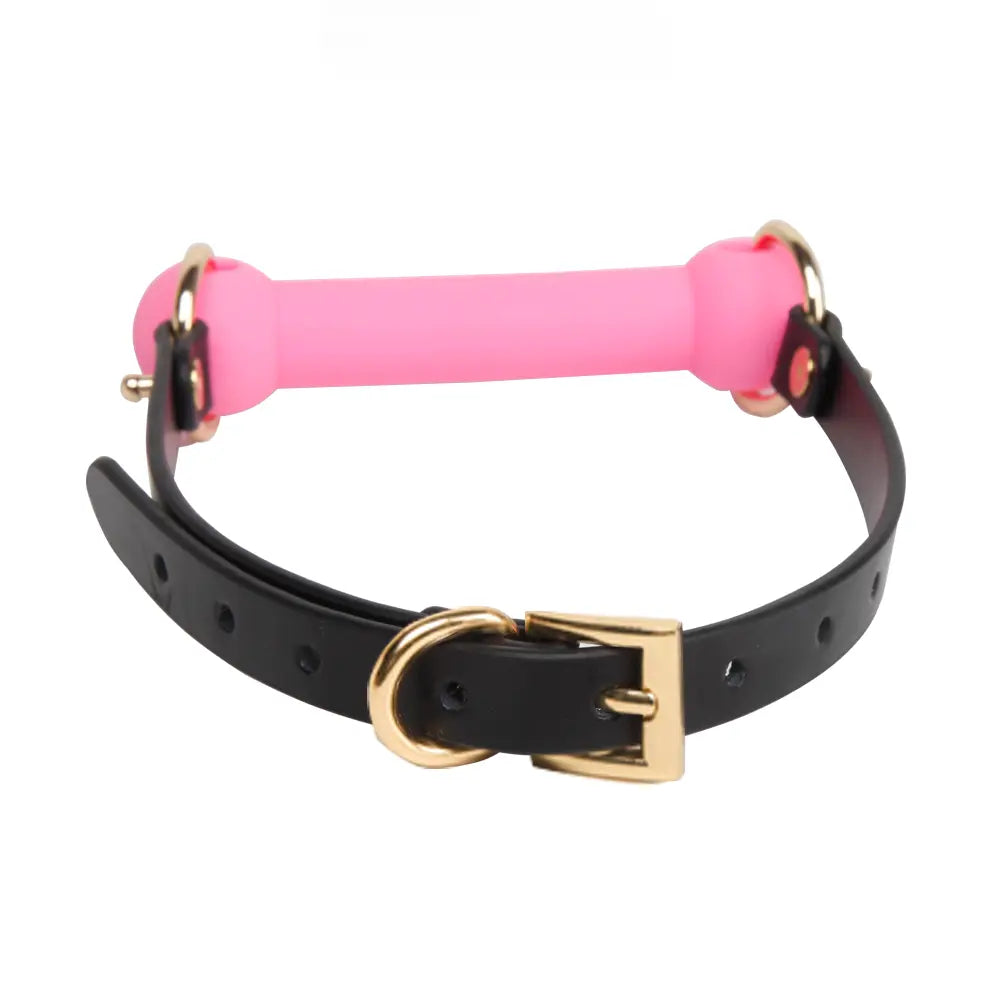 Genuine Leather Bone-Shaped Silicone Gag DesireBlaze