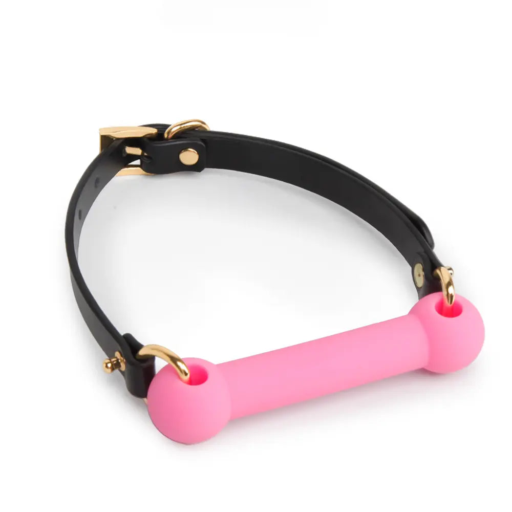 Genuine Leather Bone-Shaped Silicone Gag DesireBlaze
