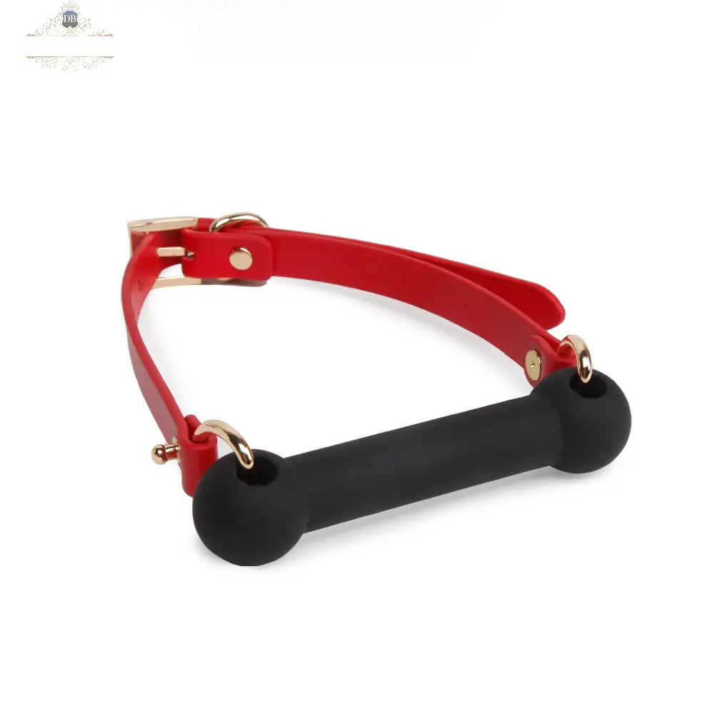 Genuine Leather Bone-Shaped Silicone Gag DesireBlaze