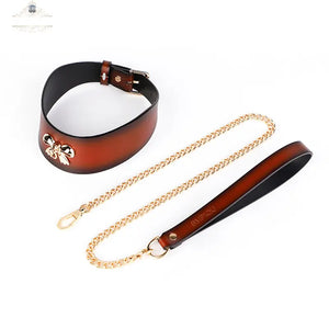 Genuine Leather Bowknot Erotic Collar DesireBlaze
