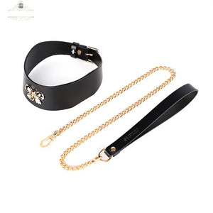 Genuine Leather Bowknot Erotic Collar DesireBlaze