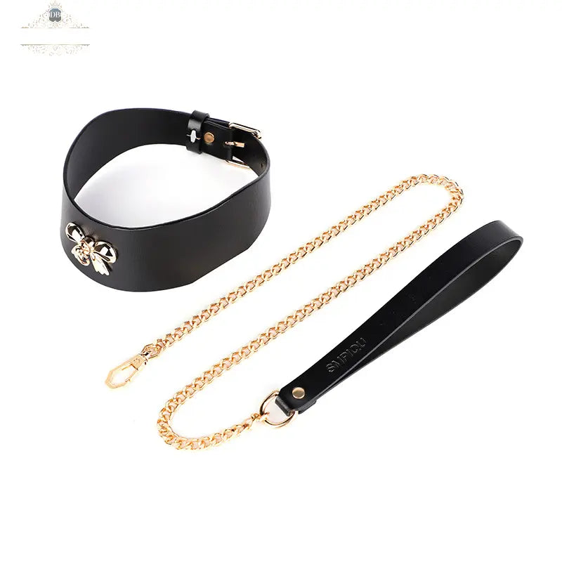 Genuine Leather Bowknot Erotic Collar DesireBlaze