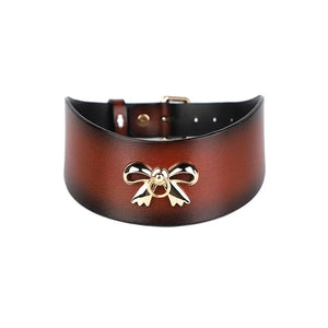 Genuine Leather Bowknot Erotic Collar DesireBlaze