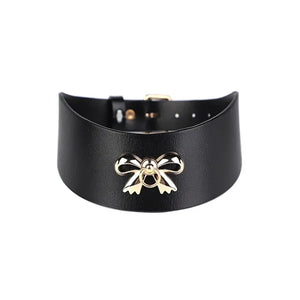 Genuine Leather Bowknot Erotic Collar DesireBlaze
