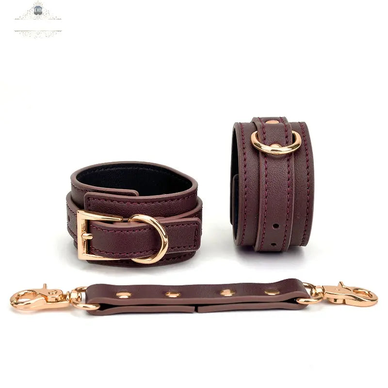 Genuine Leather Dark Red 13-Piece Adult Bondage Kit DesireBlaze