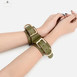 Genuine Leather Interlocking Bondage Cuffs DesireBlaze