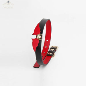 Genuine Leather Naughty Devil Bondage Collar DesireBlaze