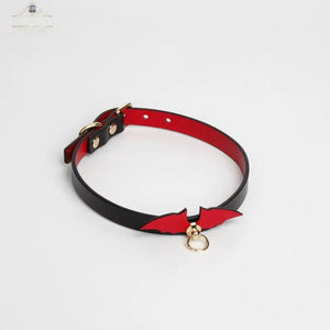 Genuine Leather Naughty Devil Bondage Collar DesireBlaze