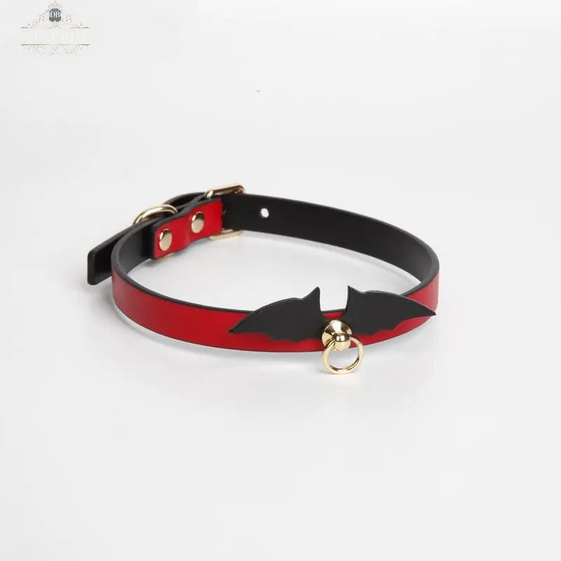 Genuine Leather Naughty Devil Bondage Collar DesireBlaze