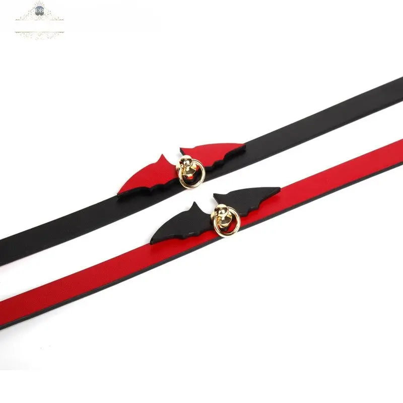 Genuine Leather Naughty Devil Bondage Collar DesireBlaze