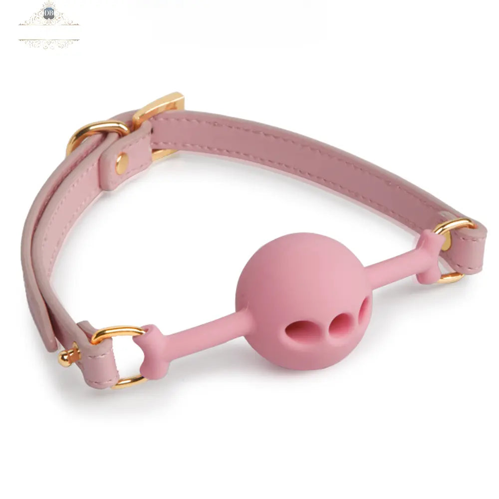 Genuine Leather Perforated Silicone Ball Gag DesireBlaze