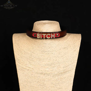 Genuine Leather Playful Lettering Collar DesireBlaze