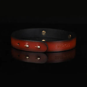Genuine Leather Playful Lettering Collar DesireBlaze