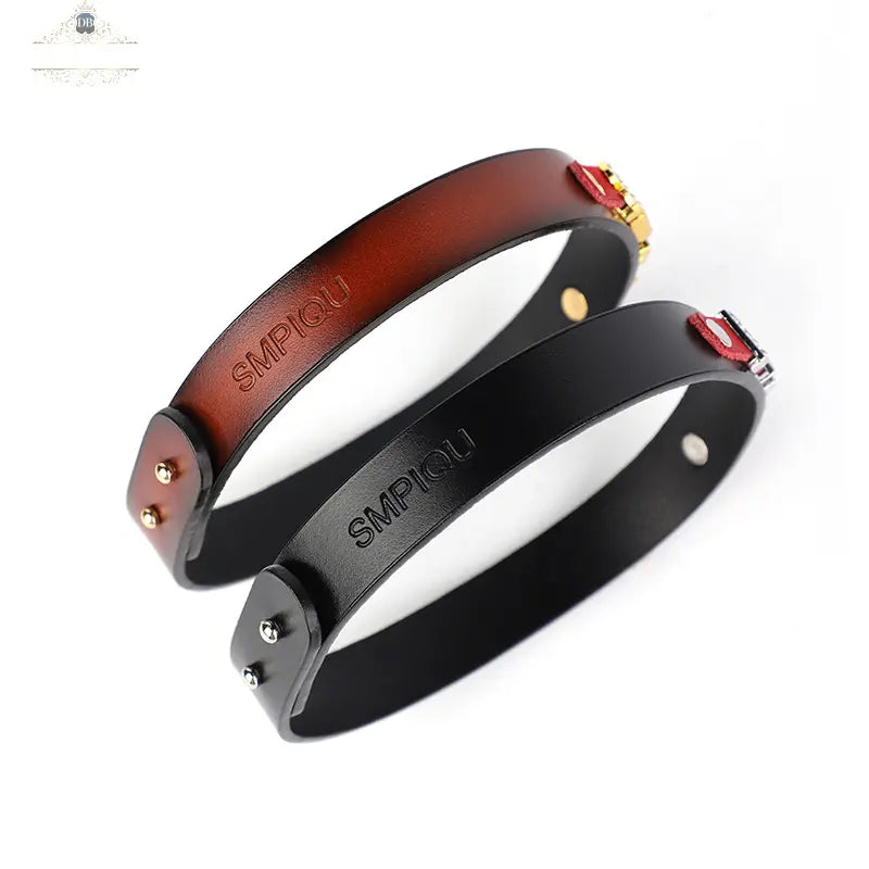 Genuine Leather Playful Lettering Collar DesireBlaze