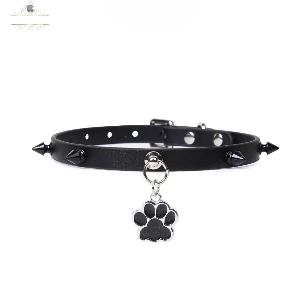 Genuine Leather Punk-Style Spiked Bondage Adult Collar DesireBlaze