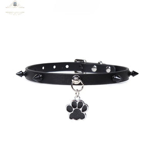 Genuine Leather Punk-Style Spiked Bondage Adult Collar DesireBlaze