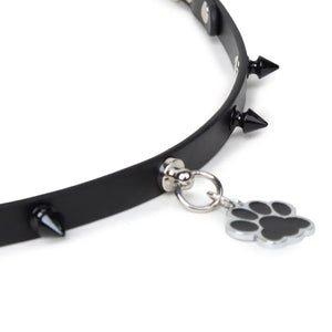 Genuine Leather Punk-Style Spiked Bondage Adult Collar DesireBlaze