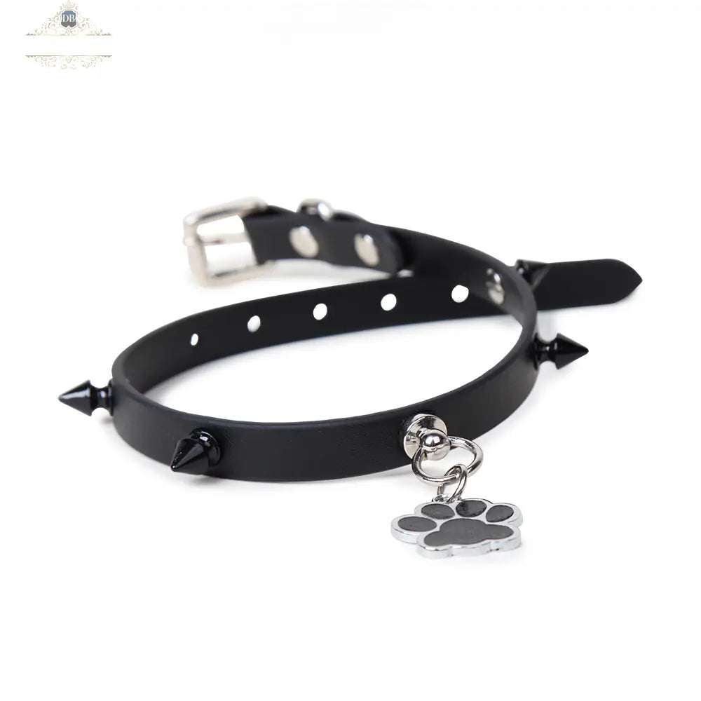 Genuine Leather Punk-Style Spiked Bondage Adult Collar DesireBlaze