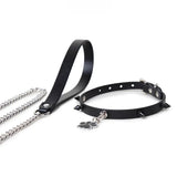 Genuine Leather Punk-Style Spiked Bondage Adult Collar DesireBlaze