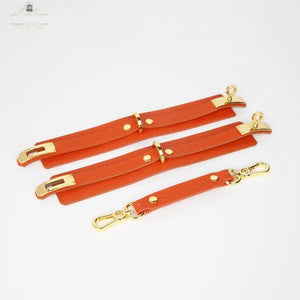 Hermès Orange Genuine Leather Adult Bondage Handcuffs DesireBlaze
