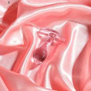 Pink Horn-Textured Translucent Glass Anal Plug DesireBlaze