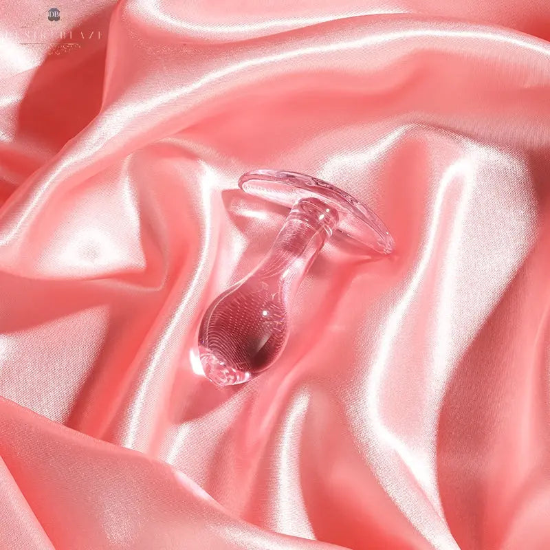 Pink Horn-Textured Translucent Glass Anal Plug DesireBlaze