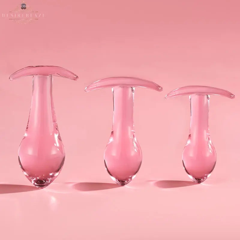 Pink Horn-Textured Translucent Glass Anal Plug DesireBlaze