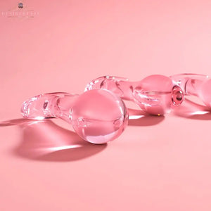 Pink Horn-Textured Translucent Glass Anal Plug DesireBlaze